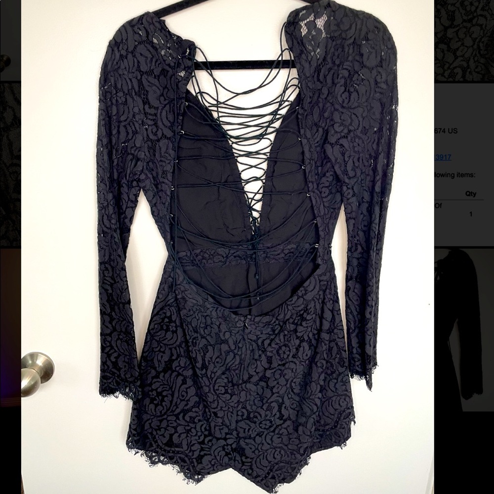 🖤 ShopHOPE’s Black Lace, Lace Up Romper 🖤